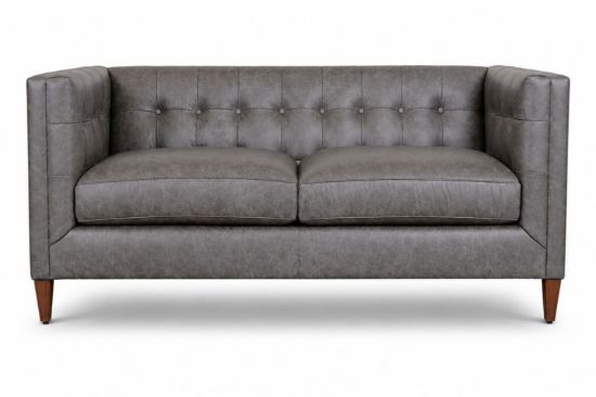 Lux and Borough Belmont style custom loveseat featuring plush upholstered cushions and tailored classic lines.