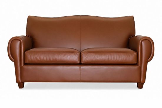 Lux and Borough Buckingham style traditional custom loveseat featuring a roll arm design and clean tailored cushioning.