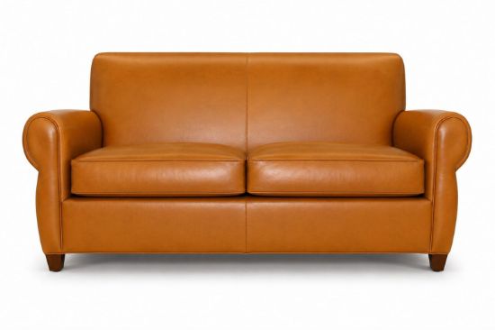 Lux and Borough Dover style custom loveseat featuring a sleek transitional profile, refined track arms, and clean-lined tailored cushioning.