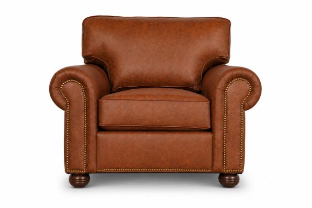 Lux and Borough Hamilton style custom accent armchair featuring crisp, structured shelter-style track arms, an integrated tailored backrest, a plush deep-seated cushion, and clean square tapered legs.